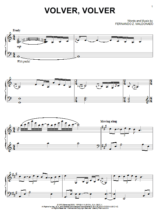 Learn to play Richard Clayderman Volver, Volver sheet music for Piano in minutes. Richard Clayderman Volver, Volver sheet music notes and chords. Download Printable PDF.