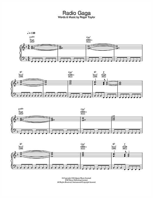 Learn to play Queen Radio Gaga sheet music for Piano, Vocal & Guitar (Right-Hand Melody) in minutes. Queen Radio Gaga sheet music notes and chords. Download Printable PDF.