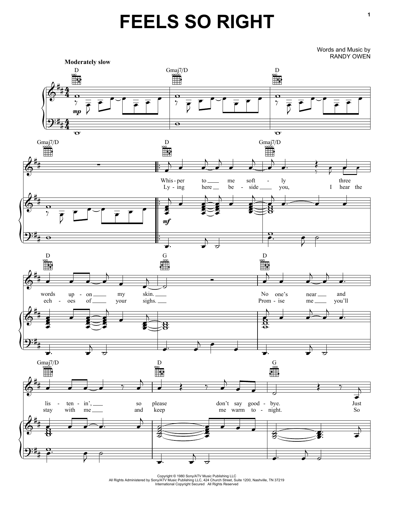 Learn to play Alabama Feels So Right sheet music for Piano, Vocal & Guitar (Right-Hand Melody) in minutes. Alabama Feels So Right sheet music notes and chords. Download Printable PDF.