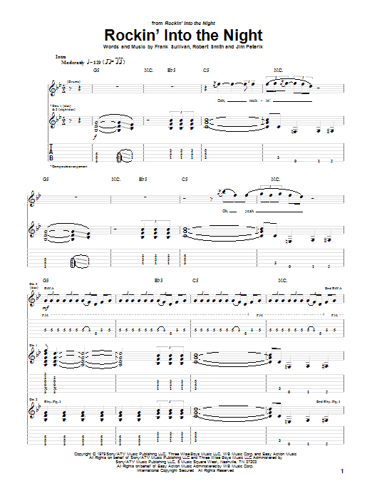 Learn to play 38 Special Rockin' Into The Night sheet music for Guitar Tab in minutes. 38 Special Rockin' Into The Night sheet music notes and chords. Download Printable PDF.