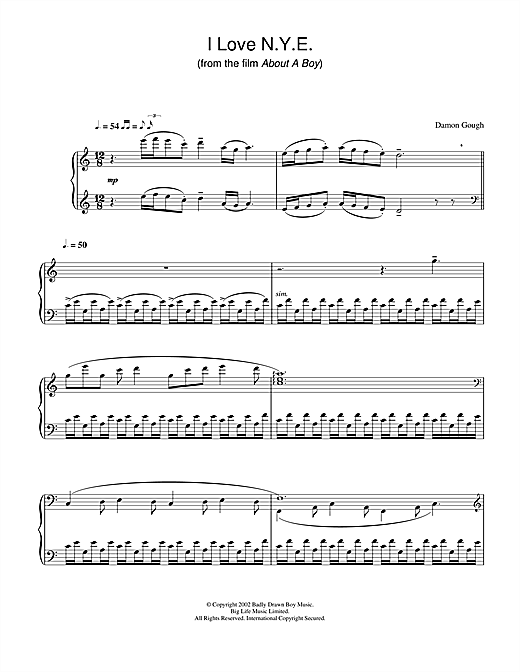 Learn to play Badly Drawn Boy I Love N.Y.E. (from About A Boy) sheet music for Piano in minutes. Badly Drawn Boy I Love N.Y.E. (from About A Boy) sheet music notes and chords. Download Printable PDF.