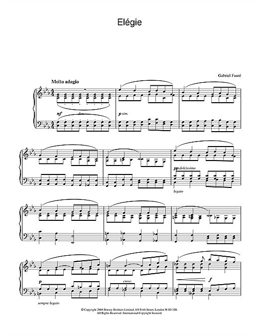 Learn to play Gabriel Fauré Elégie sheet music for Piano in minutes. Gabriel Fauré Elégie sheet music notes and chords. Download Printable PDF.