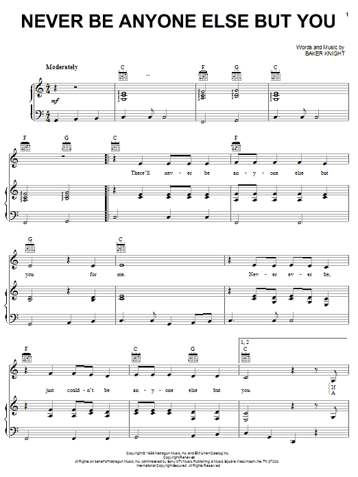 Learn to play Ricky Nelson Never Be Anyone Else But You sheet music for Piano, Vocal & Guitar (Right-Hand Melody) in minutes. Ricky Nelson Never Be Anyone Else But You sheet music notes and chords. Download Printable PDF.