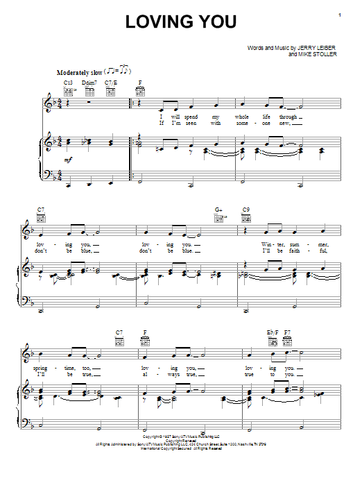Learn to play Elvis Presley Loving You sheet music for Piano, Vocal & Guitar (Right-Hand Melody) in minutes. Elvis Presley Loving You sheet music notes and chords. Download Printable PDF.