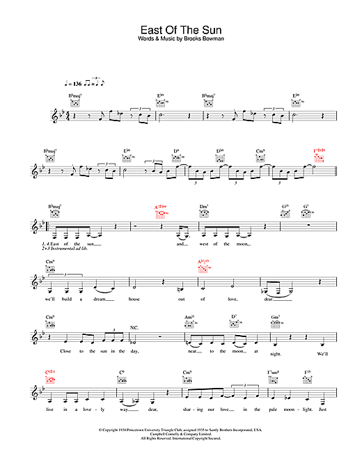 Learn to play Diana Krall East Of The Sun (And West Of The Moon) sheet music for Melody Line, Lyrics & Chords in minutes. Diana Krall East Of The Sun (And West Of The Moon) sheet music notes and chords. Download Printable PDF.