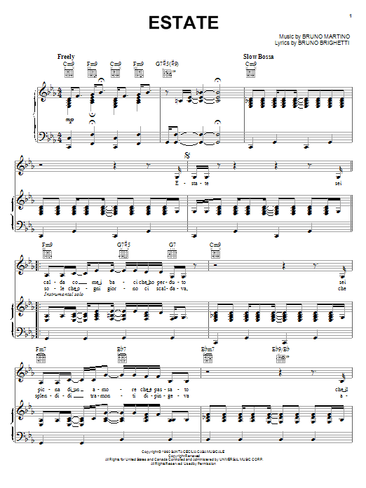 Learn to play John Pizzarelli Estate sheet music for Piano, Vocal & Guitar (Right-Hand Melody) in minutes. John Pizzarelli Estate sheet music notes and chords. Download Printable PDF.