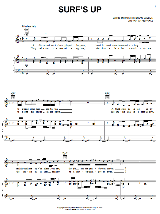 Learn to play The Beach Boys Surf's Up sheet music for Piano, Vocal & Guitar (Right-Hand Melody) in minutes. The Beach Boys Surf's Up sheet music notes and chords. Download Printable PDF.