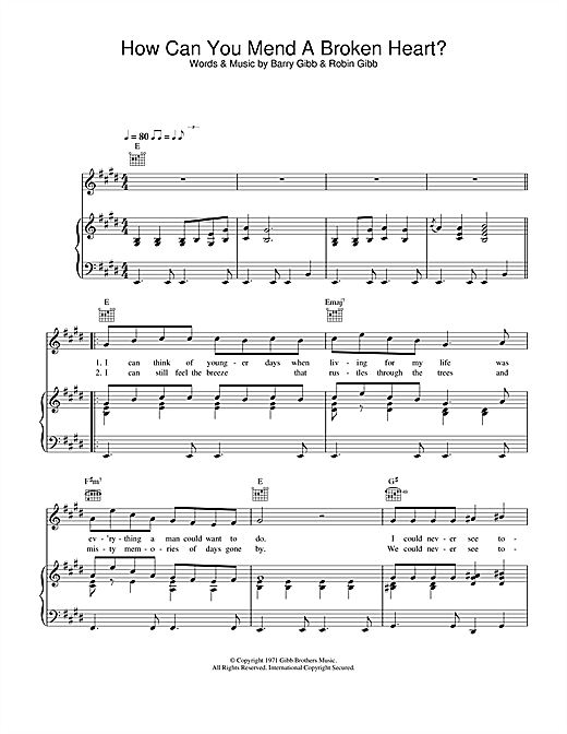 Learn to play Al Green How Can You Mend A Broken Heart? sheet music for Piano, Vocal & Guitar (Right-Hand Melody) in minutes. Al Green How Can You Mend A Broken Heart? sheet music notes and chords. Download Printable PDF.