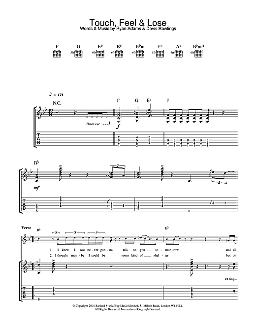 Learn to play Ryan Adams Touch, Feel & Lose sheet music for Guitar Tab in minutes. Ryan Adams Touch, Feel & Lose sheet music notes and chords. Download Printable PDF.