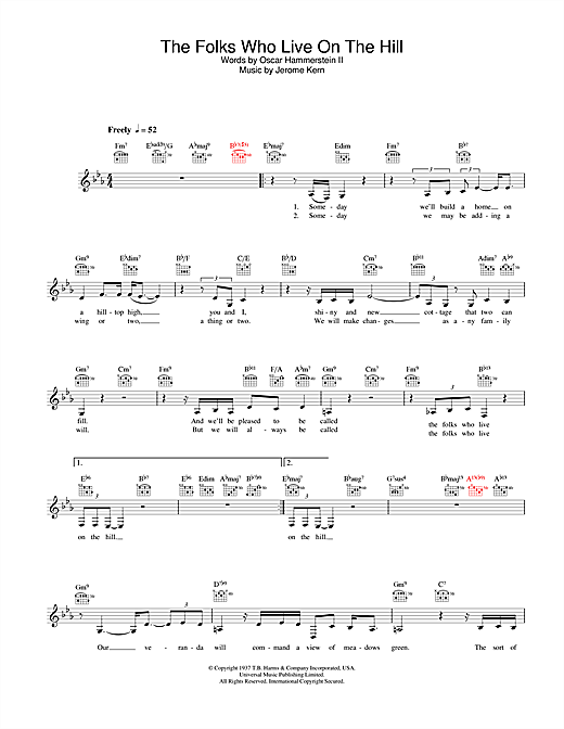 Learn to play Diana Krall The Folks Who Live On The Hill sheet music for Melody Line, Lyrics & Chords in minutes. Diana Krall The Folks Who Live On The Hill sheet music notes and chords. Download Printable PDF.