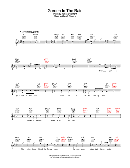 Learn to play Diana Krall Garden In The Rain sheet music for Melody Line, Lyrics & Chords in minutes. Diana Krall Garden In The Rain sheet music notes and chords. Download Printable PDF.