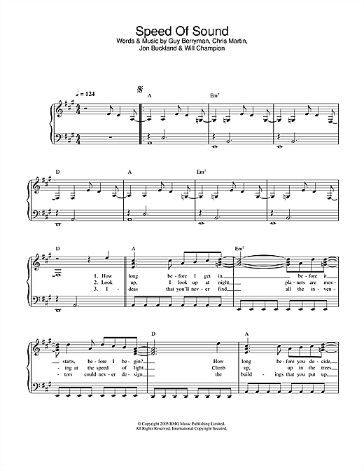 Learn to play Coldplay Speed Of Sound sheet music for Easy Piano in minutes. Coldplay Speed Of Sound sheet music notes and chords. Download Printable PDF.