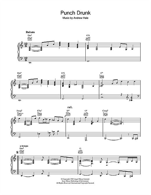 Sade "Punch Drunk" Sheet Music Notes, Chords Piano Download Pop 38546 PDF
