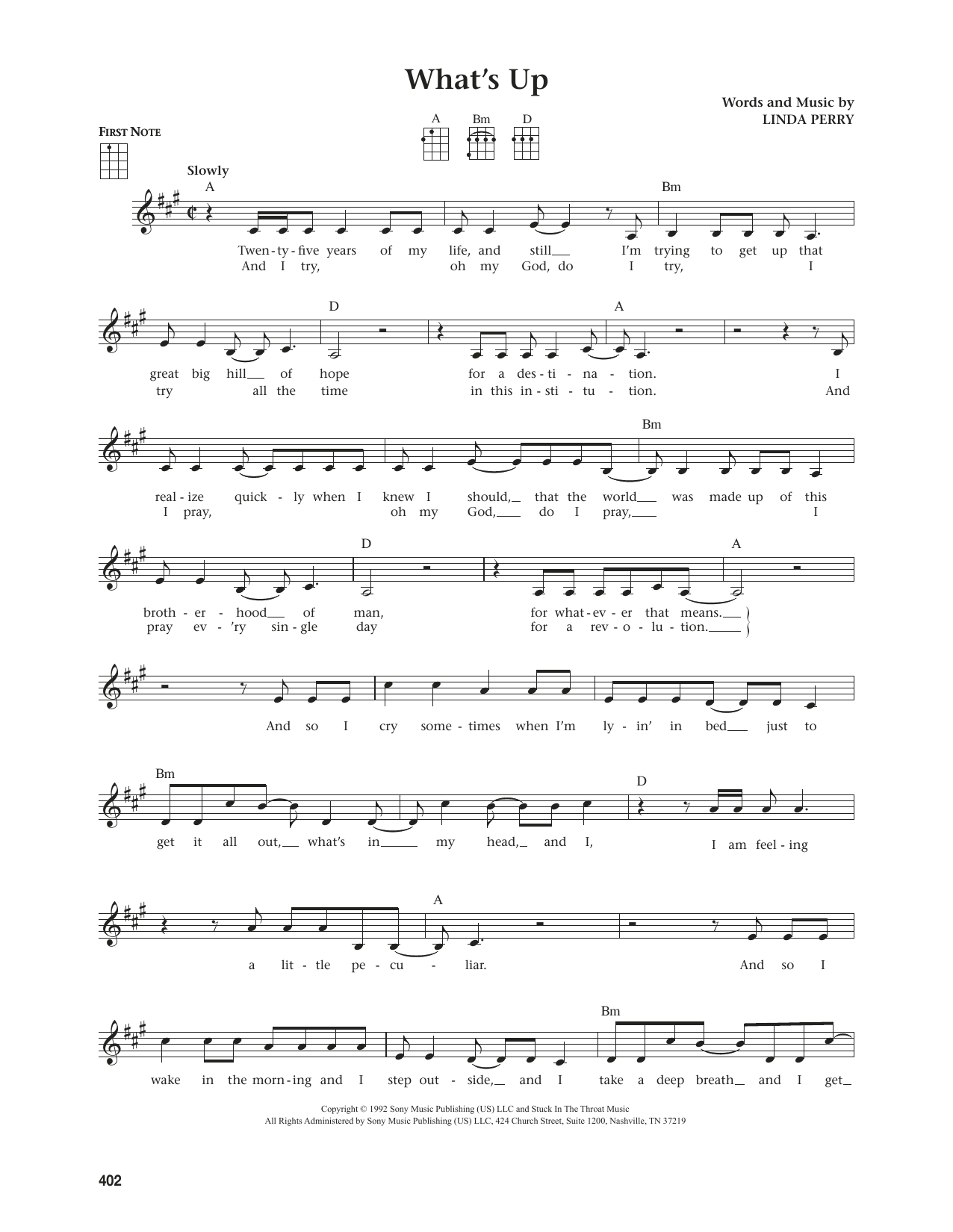 Download 4 Non Blondes What's Up (from The Daily Ukulele) (arr. Jim Beloff) Sheet Music and learn how to play Ukulele PDF digital score in minutes