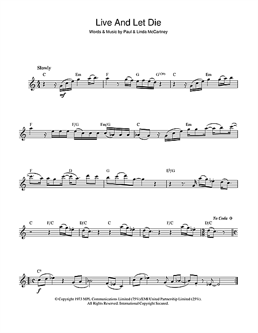 Paul Mccartney Wings Live And Let Die Theme From The James Bond Film Sheet Music Notes Chords Flute Download Pop 442 Pdf Paul Mccartney Wings Live And Let Die Theme From The James Bond Film Sheet Music Notes Chords Flute Download Pop 442 Pdf