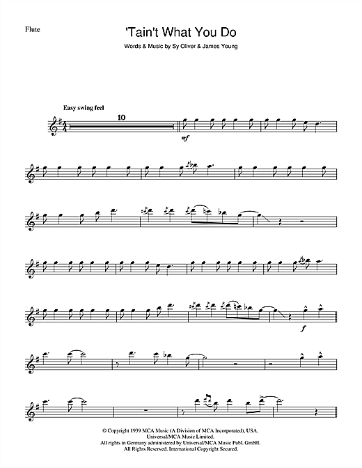 Learn to play Ella Fitzgerald 'Tain't What You Do (It's The Way That Cha Do It) sheet music for Flute in minutes. Ella Fitzgerald 'Tain't What You Do (It's The Way That Cha Do It) sheet music notes and chords. Download Printable PDF.