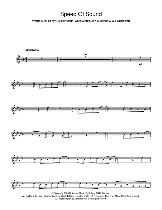 Learn to play Coldplay Speed Of Sound sheet music for Flute in minutes. Coldplay Speed Of Sound sheet music notes and chords. Download Printable PDF.