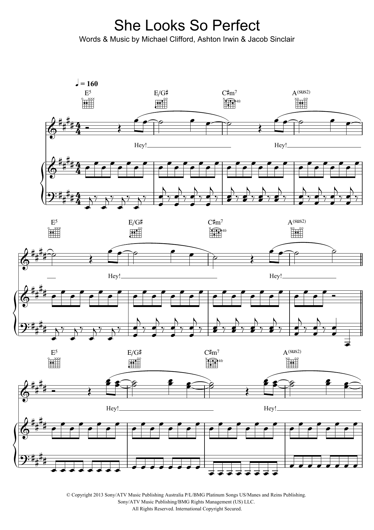Download 5 Seconds of Summer She Looks So Perfect Sheet Music and learn how to play Keyboard PDF digital score in minutes