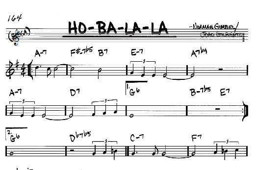 Learn to play Norman Gimbel Ho-Ba-La-La sheet music for Real Book - Melody & Chords - C Instruments in minutes. Norman Gimbel Ho-Ba-La-La sheet music notes and chords. Download Printable PDF.