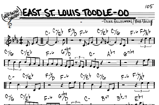 Learn to play Duke Ellington East St. Louis Toodle-oo sheet music for Real Book - Melody & Chords - C Instruments in minutes. Duke Ellington East St. Louis Toodle-oo sheet music notes and chords. Download Printable PDF.