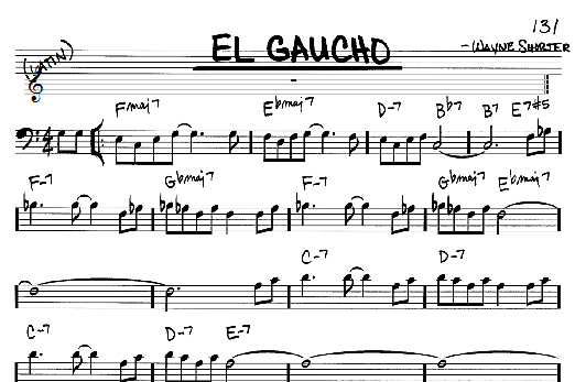 Learn to play Wayne Shorter El Gaucho sheet music for Real Book - Melody & Chords - Bass Clef Instruments in minutes. Wayne Shorter El Gaucho sheet music notes and chords. Download Printable PDF.