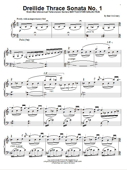 Learn to play Bear McCreary Dreilide Thrace Sonata No. 1 sheet music for Piano in minutes. Bear McCreary Dreilide Thrace Sonata No. 1 sheet music notes and chords. Download Printable PDF.
