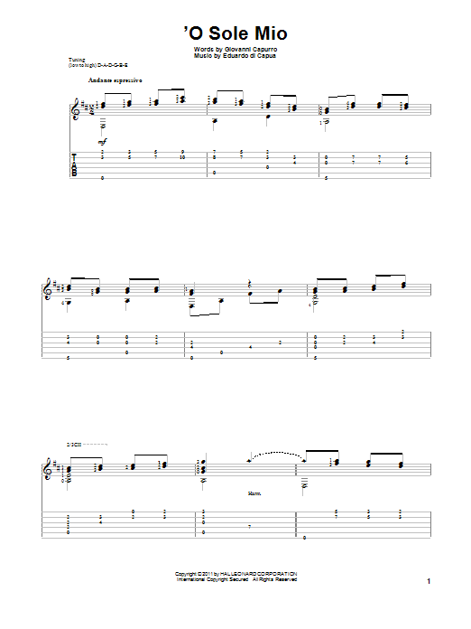 Learn to play Giovanni Capurro 'O Sole Mio sheet music for Guitar Tab in minutes. Giovanni Capurro 'O Sole Mio sheet music notes and chords. Download Printable PDF.