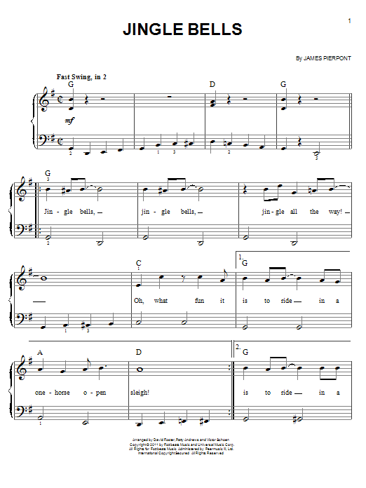 Jingle Bells Chord Chart