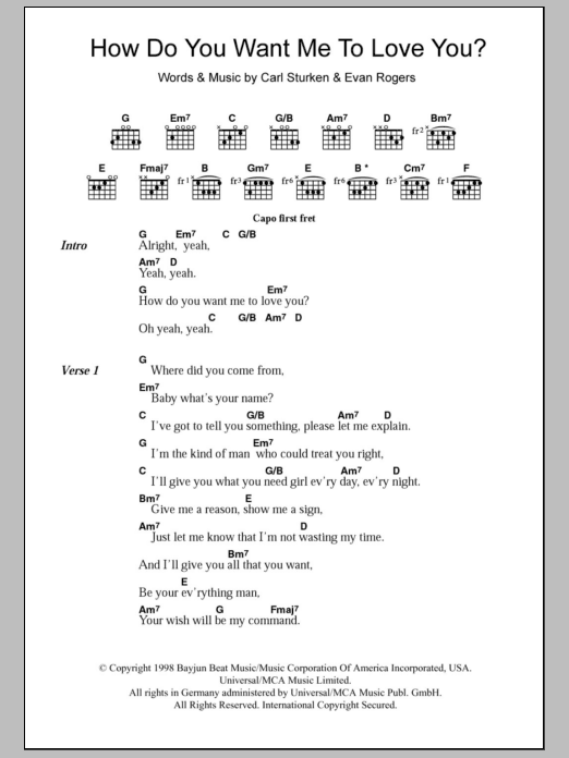 Download 911 How Do You Want Me To Love You? Sheet Music and learn how to play Lyrics & Chords PDF digital score in minutes