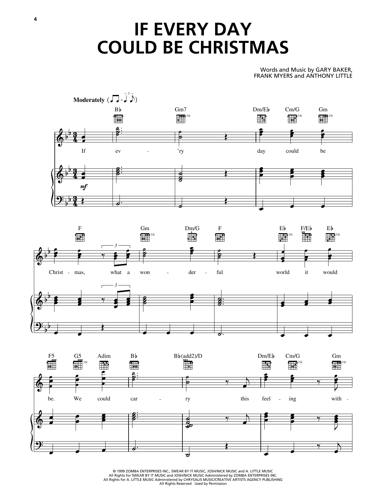 Download 98º If Every Day Could Be Christmas Sheet Music and learn how to play Piano, Vocal & Guitar Chords (Right-Hand Melody) PDF digital score in minutes