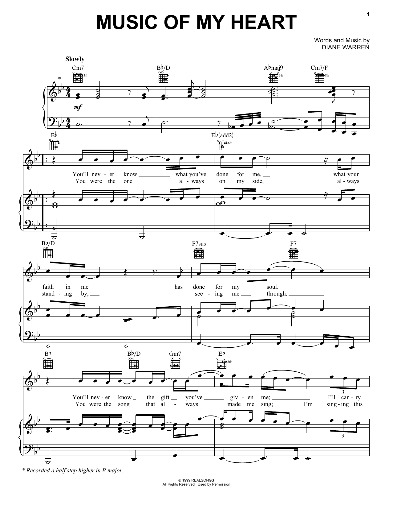 Download *NSYNC & Gloria Estefan Music Of My Heart Sheet Music and learn how to play Easy Piano PDF digital score in minutes