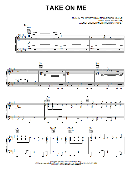 Download A-ha Sheet Music and learn how to play Piano, Vocal & Guitar PDF score in minutes