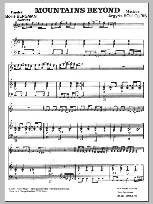 Download A Koulouris Mountains Beyond Sheet Music and learn how to play Piano & Vocal PDF digital score in minutes
