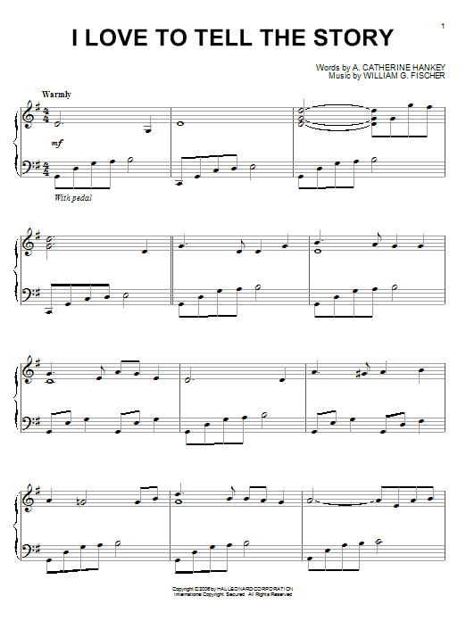 A Catherine Hankey I Love To Tell The Story Sheet Music Notes A Catherine Hankey I Love To Tell The Story Sheet Music Notes