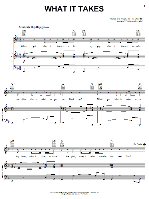 Download Aaron Doyle What It Takes Sheet Music and learn how to play Piano, Vocal & Guitar (Right-Hand Melody) PDF digital score in minutes