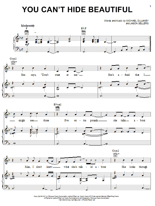 Download Aaron Lines You Can't Hide Beautiful Sheet Music and learn how to play Piano, Vocal & Guitar (Right-Hand Melody) PDF digital score in minutes