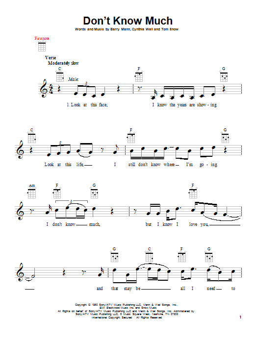 Download Linda Ronstadt & Aaron Neville Don't Know Much Sheet Music and learn how to play Keyboard Transcription PDF digital score in minutes