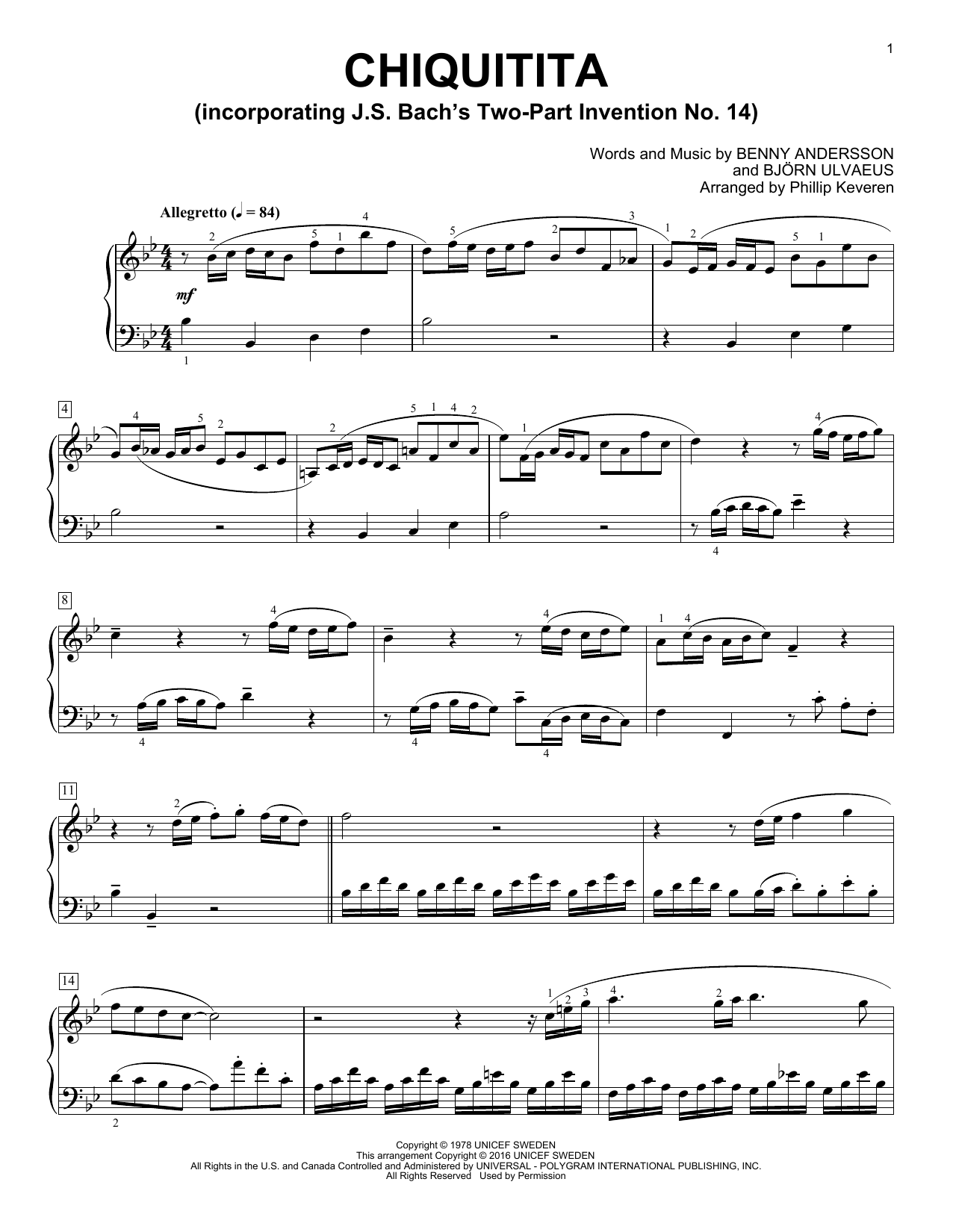 Download Phillip Keveren Chiquitita Sheet Music and learn how to play Piano PDF digital score in minutes