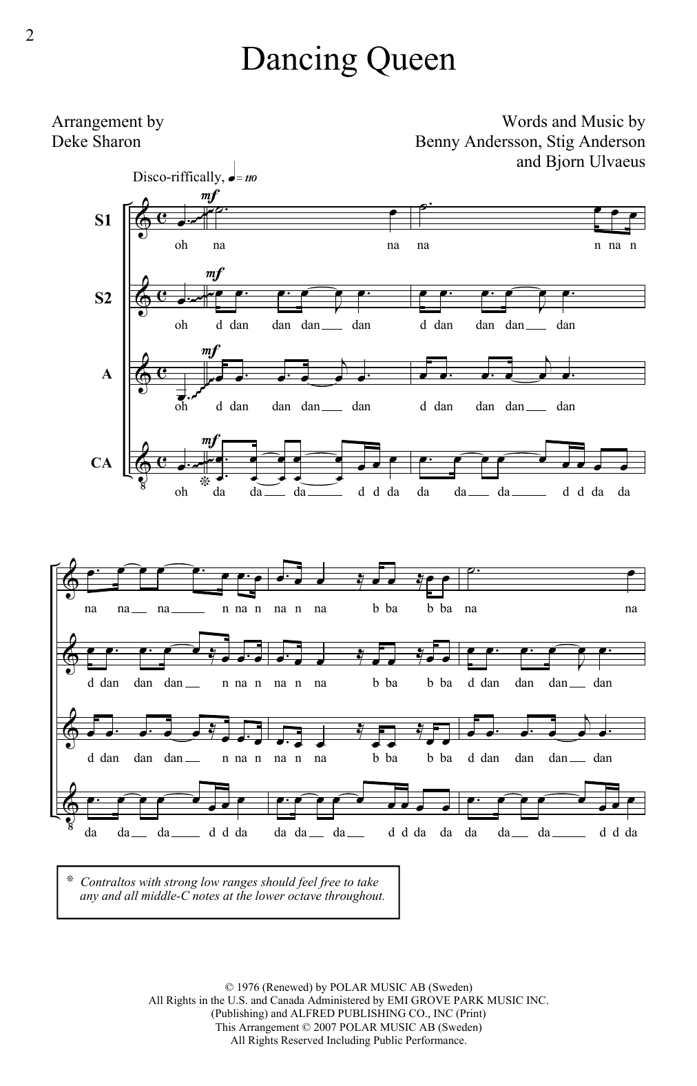 Download ABBA Sheet Music and learn how to play SATB PDF score in minutes