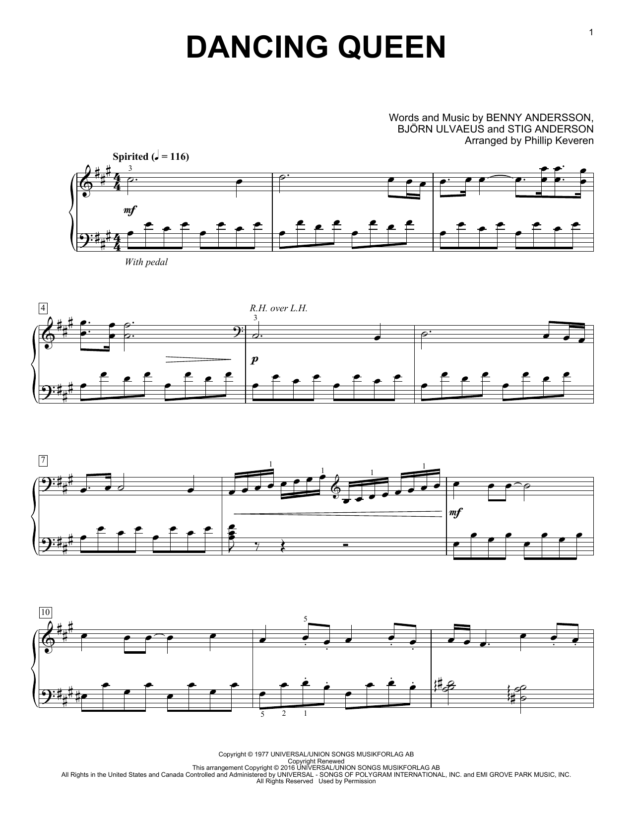 Download Phillip Keveren Dancing Queen Sheet Music and learn how to play Piano PDF digital score in minutes