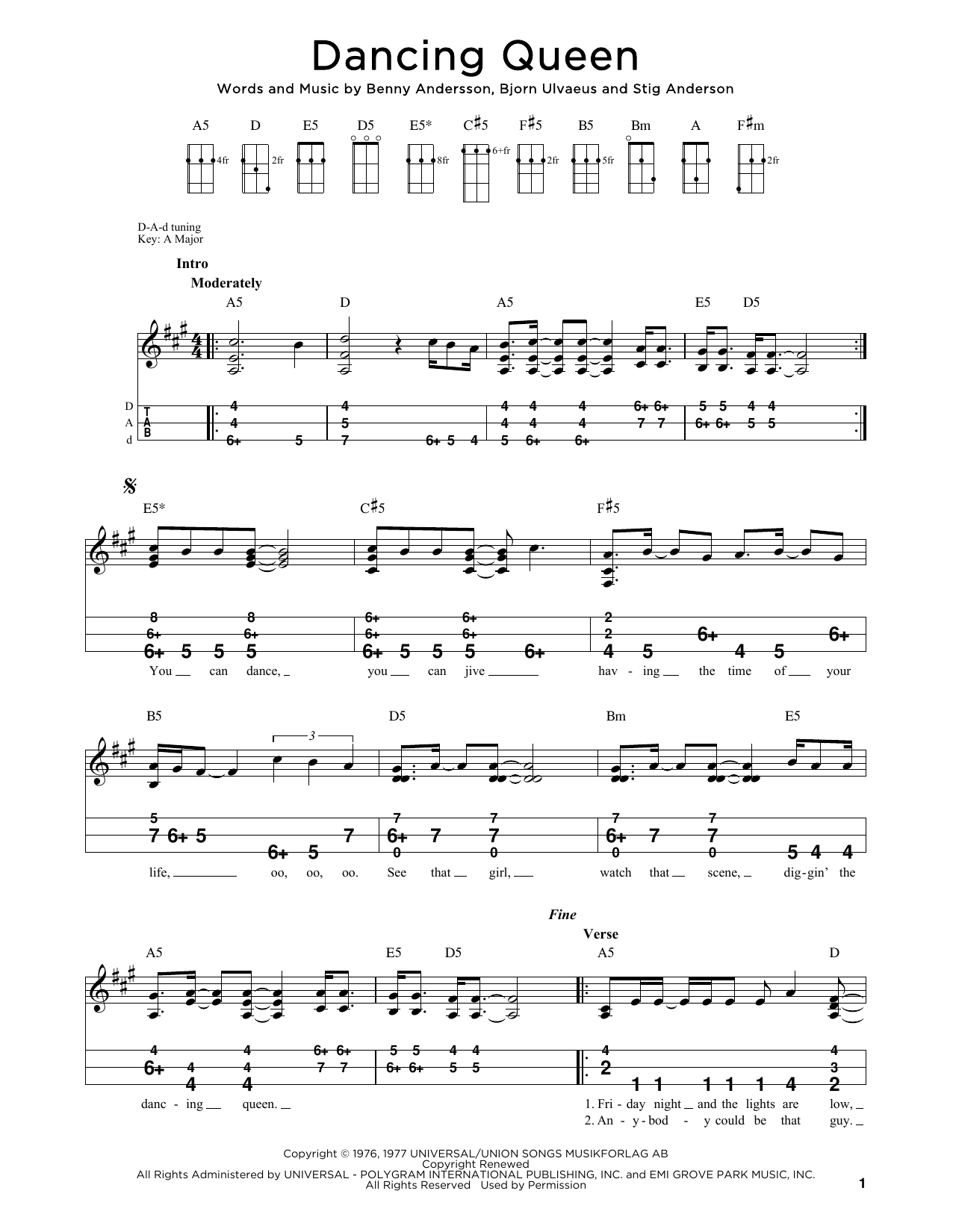 Download ABBA Dancing Queen (arr. Steven B. Eulberg) Sheet Music and learn how to play Dulcimer PDF digital score in minutes