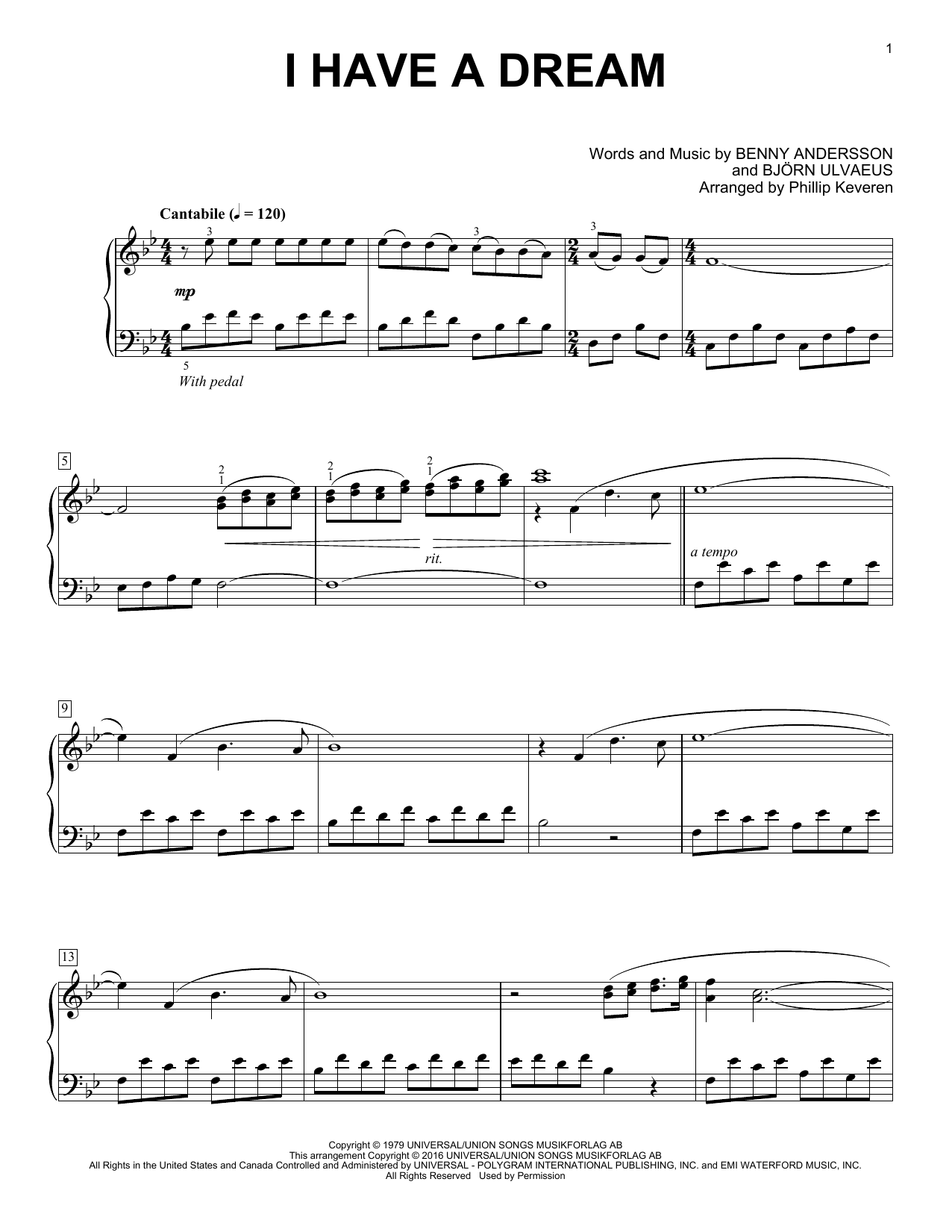 Download Phillip Keveren I Have A Dream Sheet Music and learn how to play Piano PDF digital score in minutes