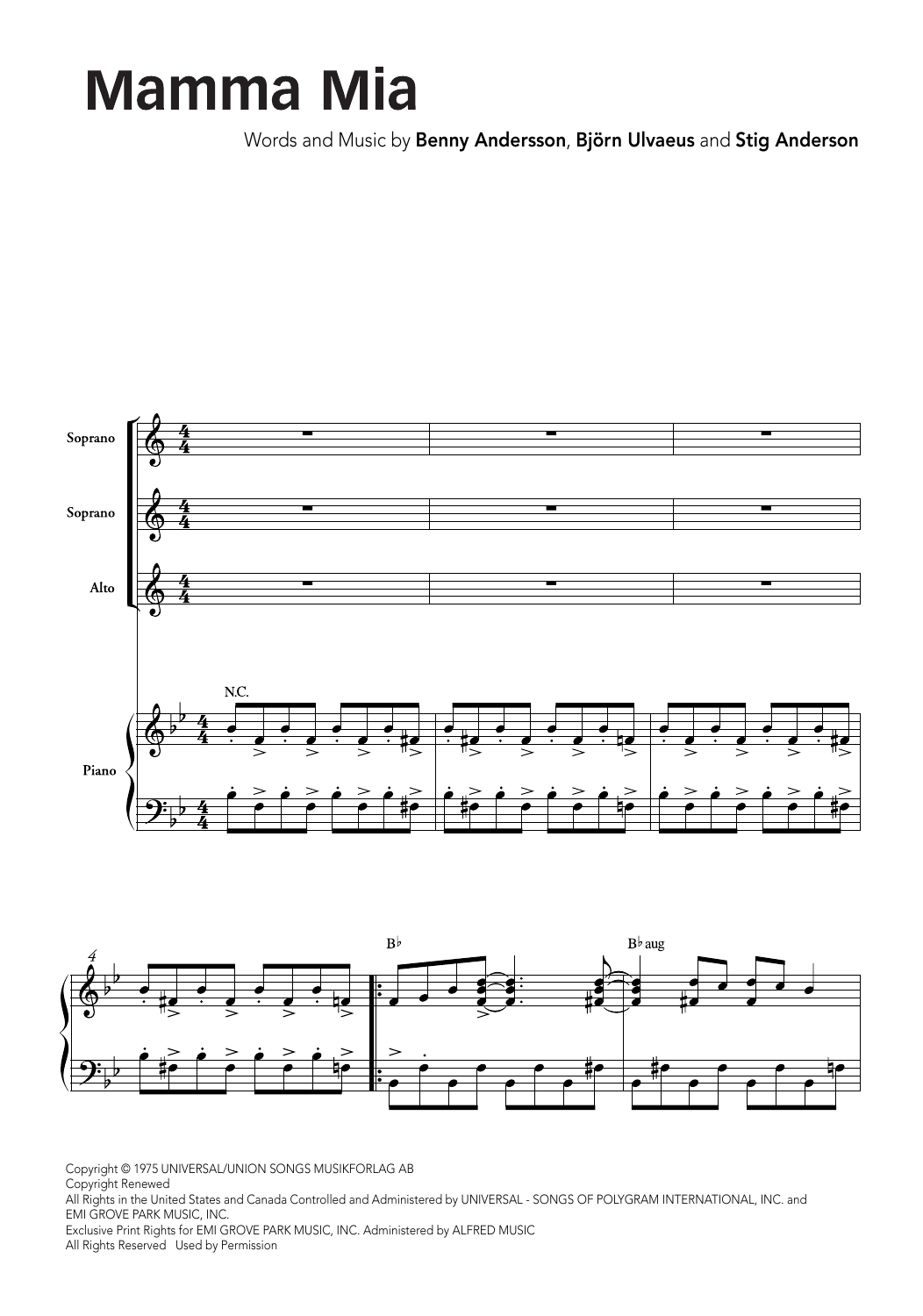 Download ABBA Mamma Mia (arr. Ralph Allwood & Lora Sansun) Sheet Music and learn how to play SATB Choir PDF digital score in minutes