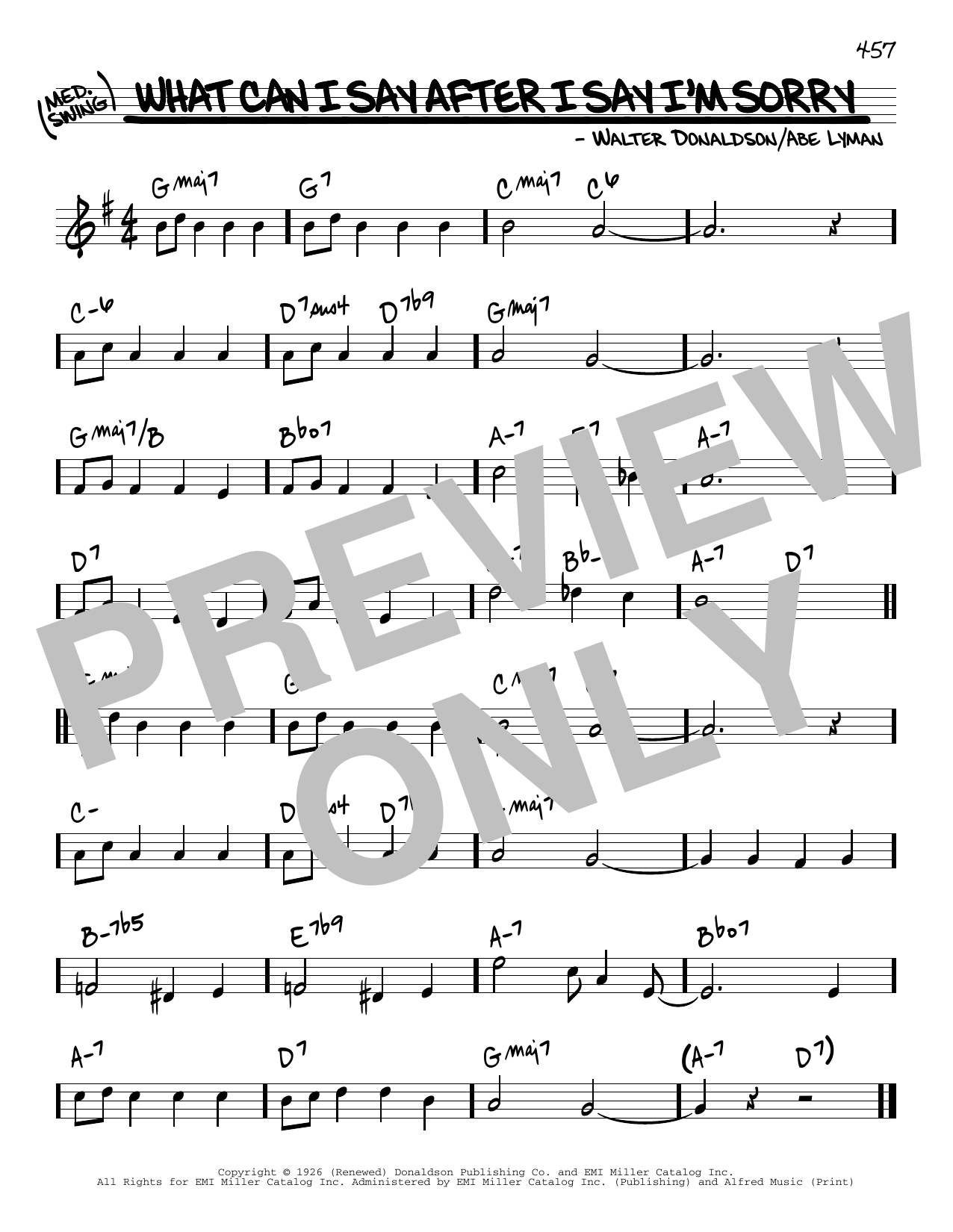 Download Abe Lyman What Can I Say After I Say I'm Sorry Sheet Music and learn how to play Real Book – Melody & Chords PDF digital score in minutes