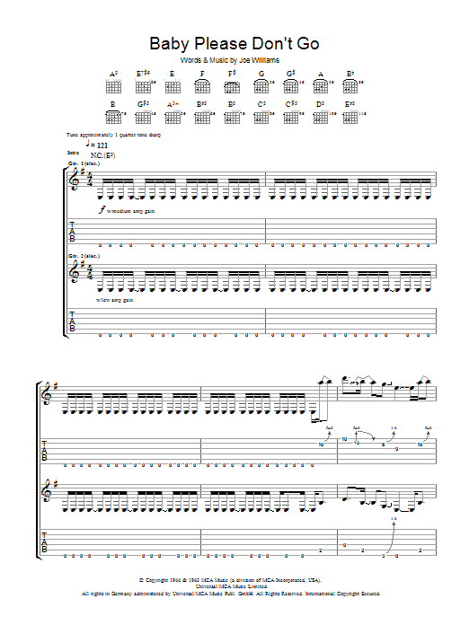 Download AC/DC Baby, Please Don't Go Sheet Music and learn how to play Guitar Tab PDF digital score in minutes
