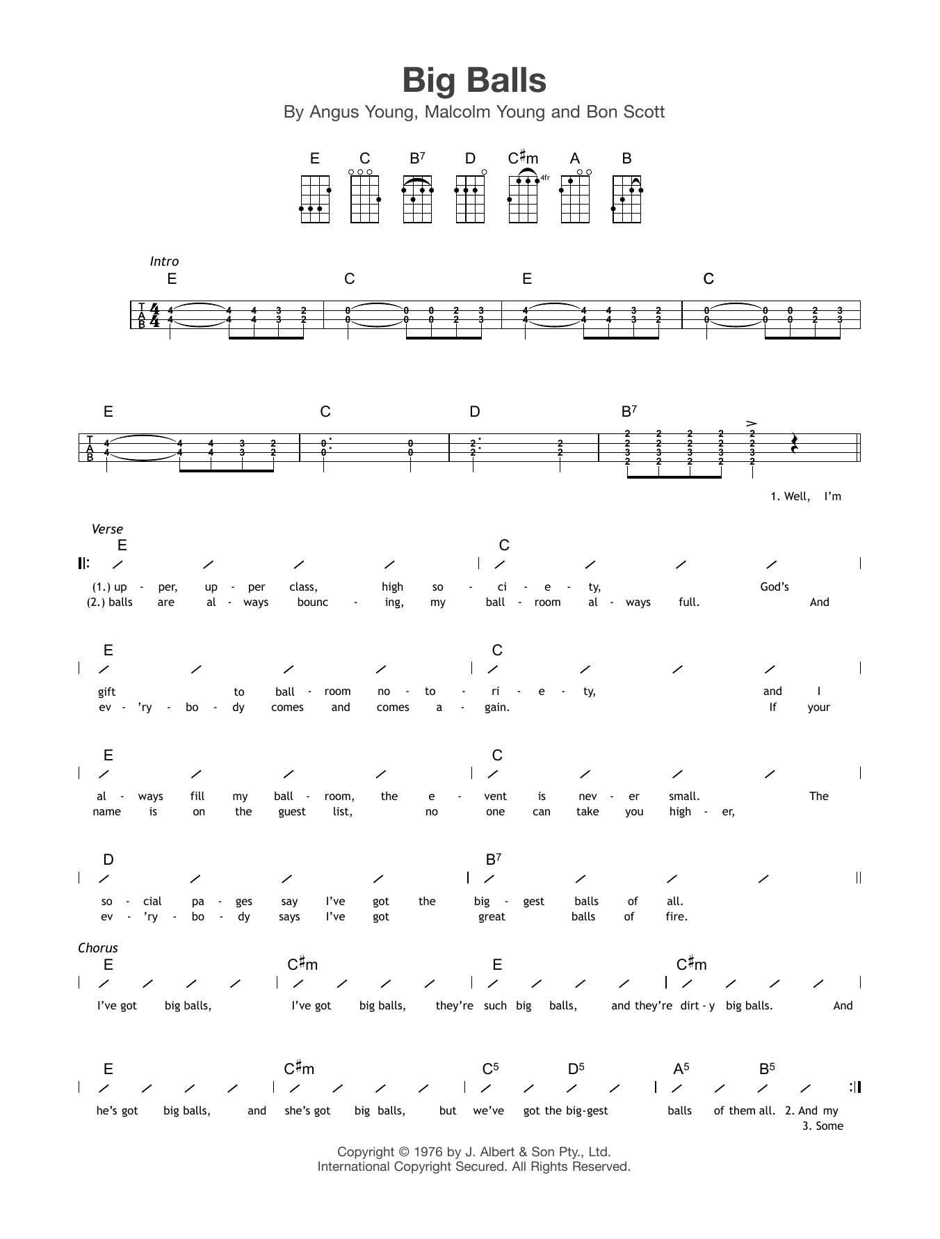 Download AC/DC Big Balls Sheet Music and learn how to play Guitar Tab PDF digital score in minutes