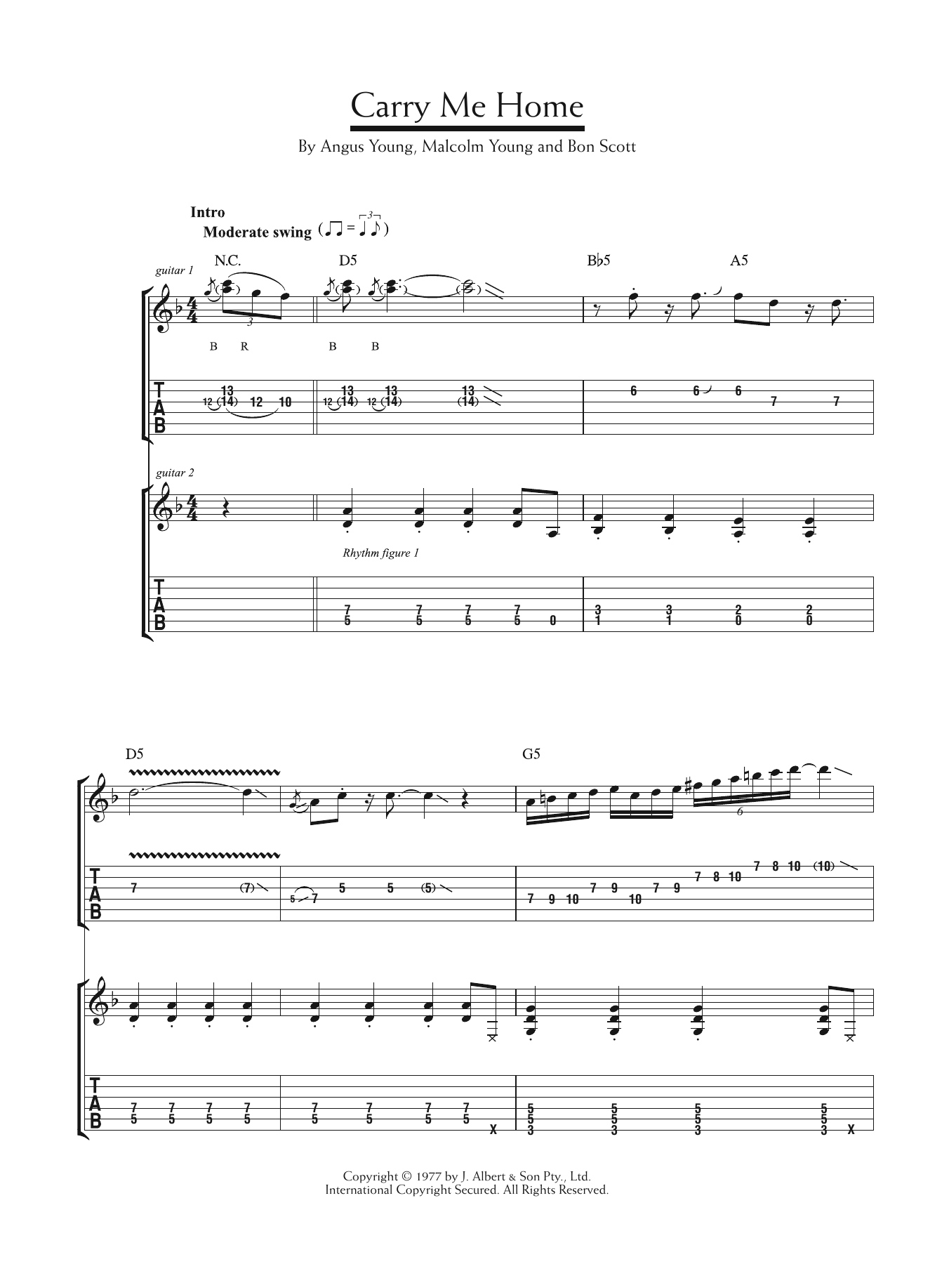 Download AC/DC Carry Me Home Sheet Music and learn how to play Guitar Tab PDF digital score in minutes
