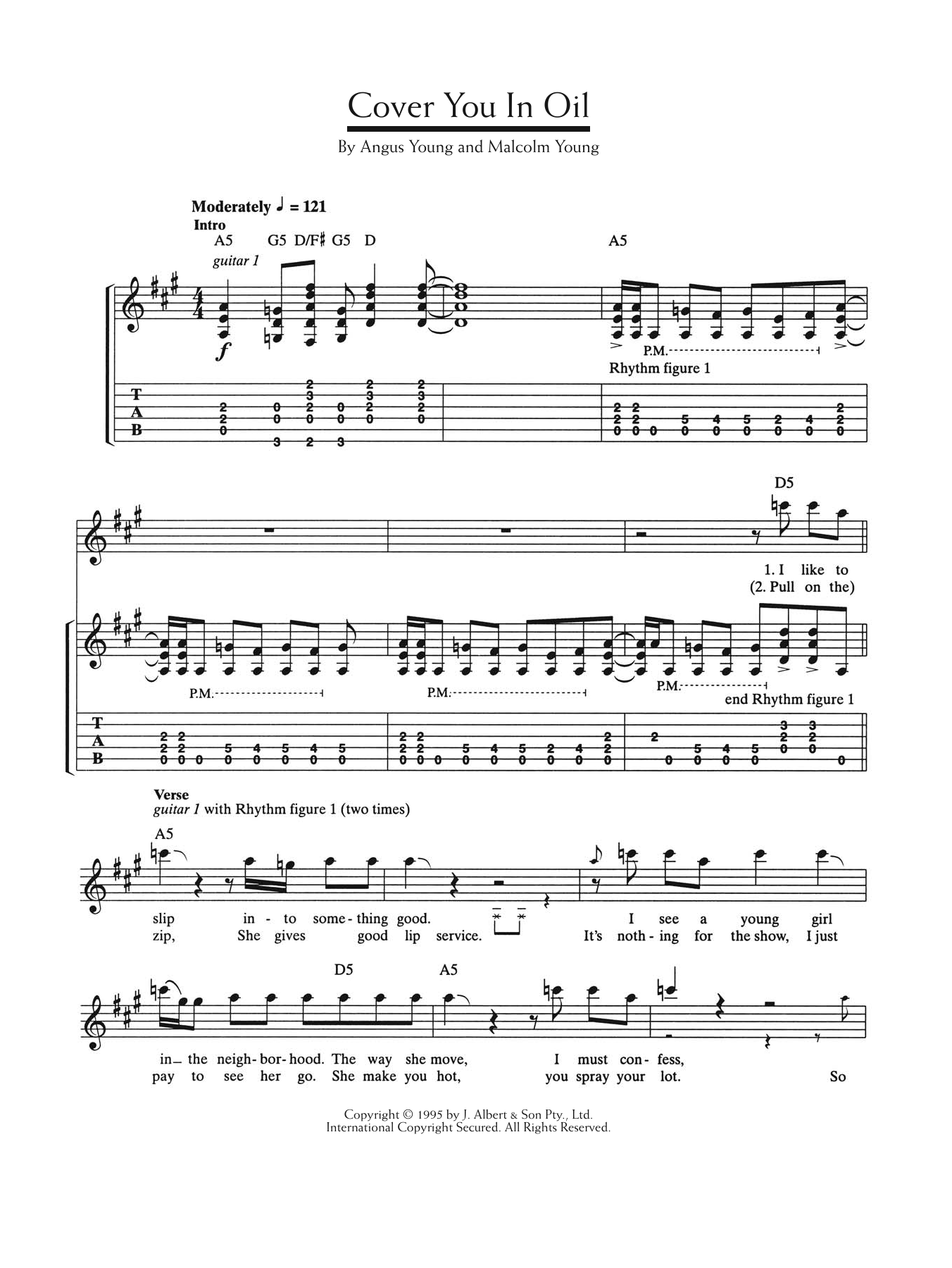 Download AC/DC Cover You In Oil Sheet Music and learn how to play Guitar Tab PDF digital score in minutes