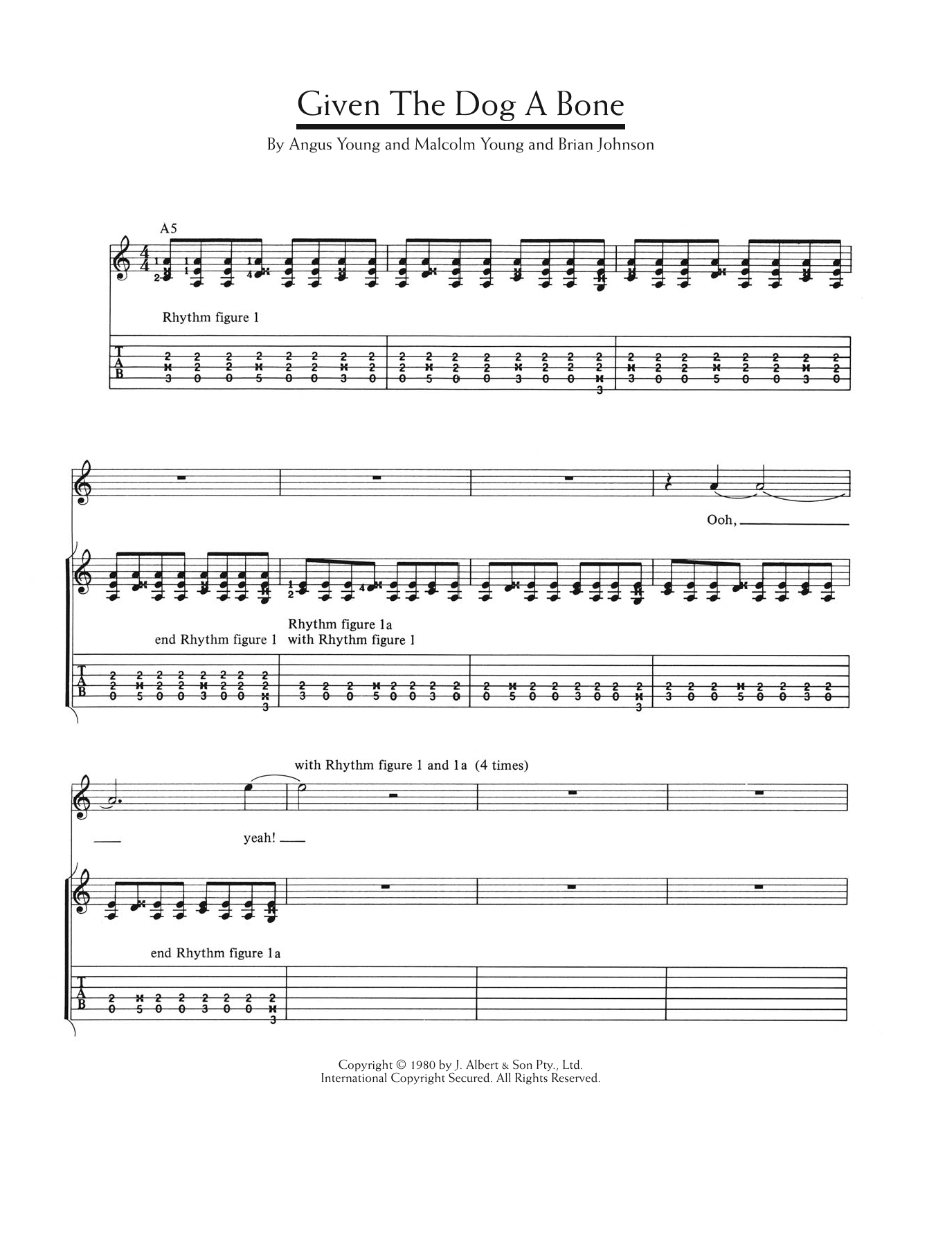 Download AC/DC Given The Dog A Bone Sheet Music and learn how to play Guitar Tab PDF digital score in minutes