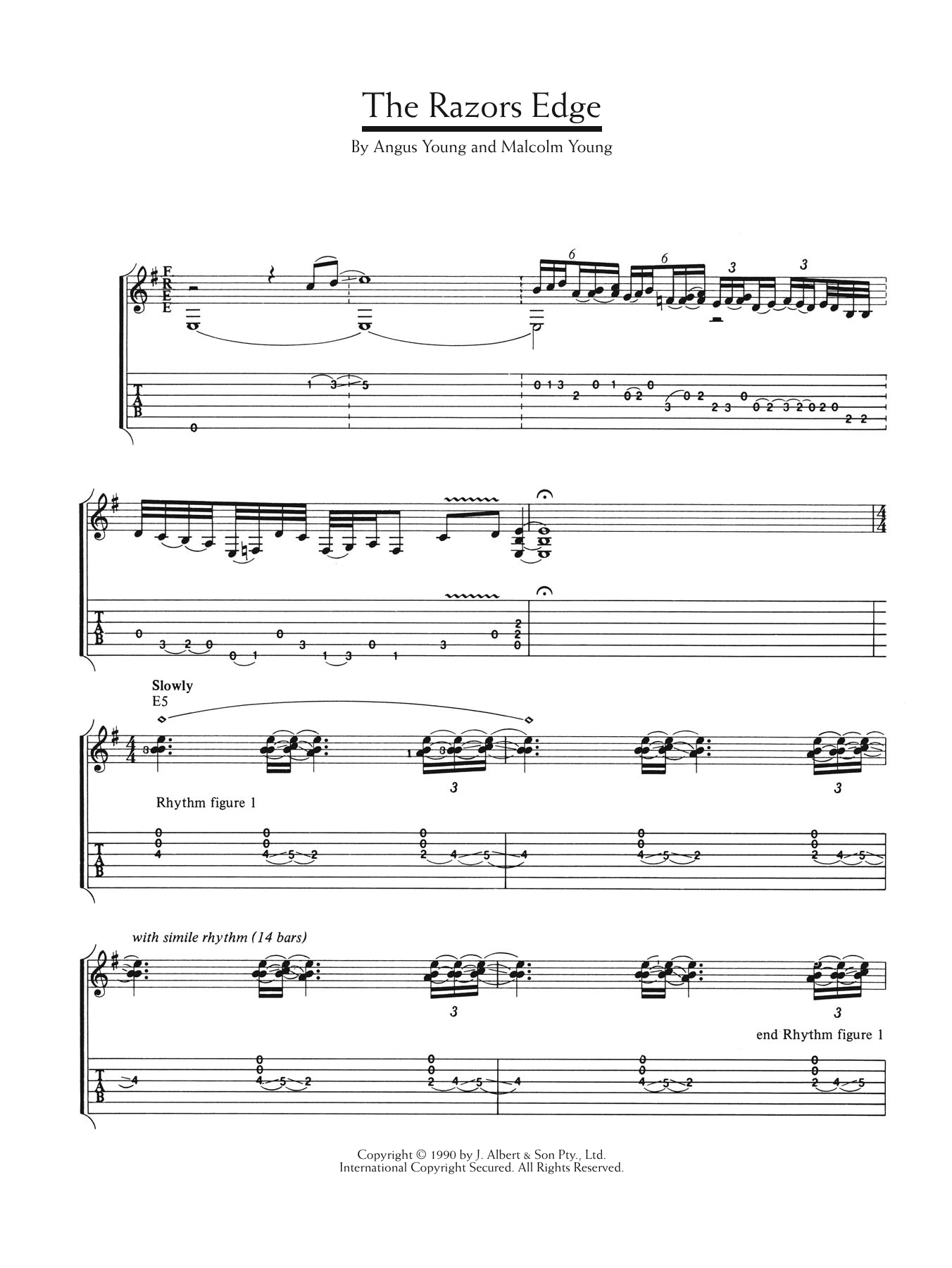 Download AC/DC The Razor's Edge Sheet Music and learn how to play Lyrics & Chords PDF digital score in minutes
